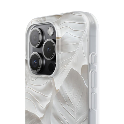 Sculpted Ivory Leaves · Soft Phone Case for iPhone