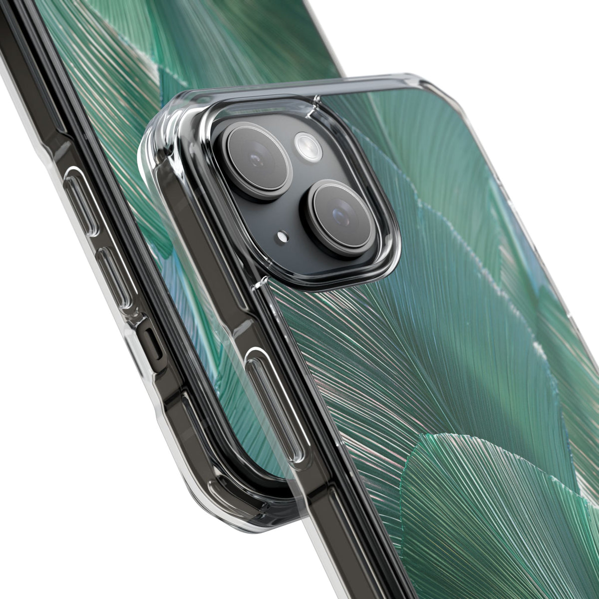 Translucent Fan Palm · Clear Impact Magnetic Phone Case for iPhone · Teal