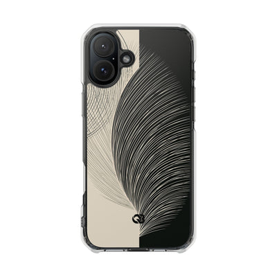 Beige Impact MagSafe Phone Case for iPhone - Obsidian Cream Plume