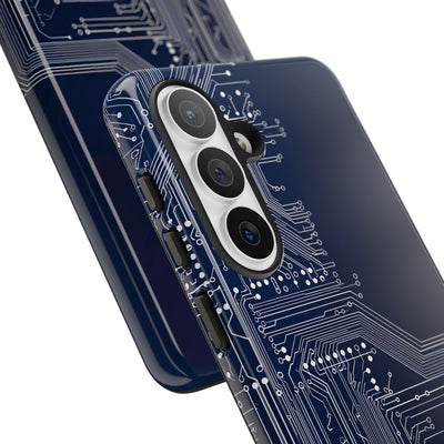Blue Tough Phone Case for Samsung - Cobalt Data Stream