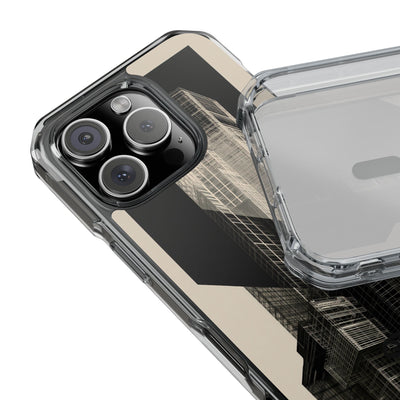 Beige Impact MagSafe Phone Case for iPhone - Monolith Urban Grid