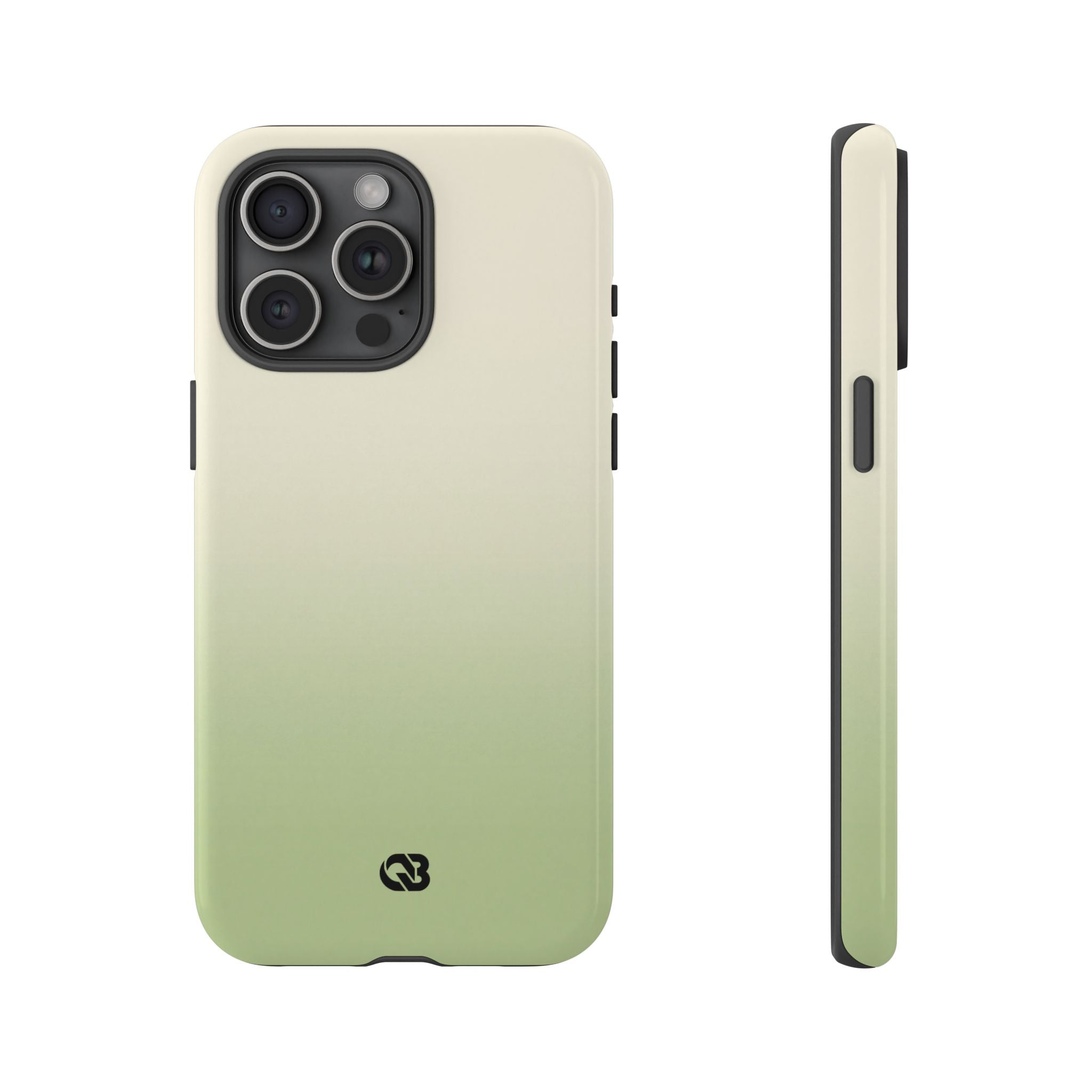 Green Tough Phone Case for iPhone - Bone Sage Fade
