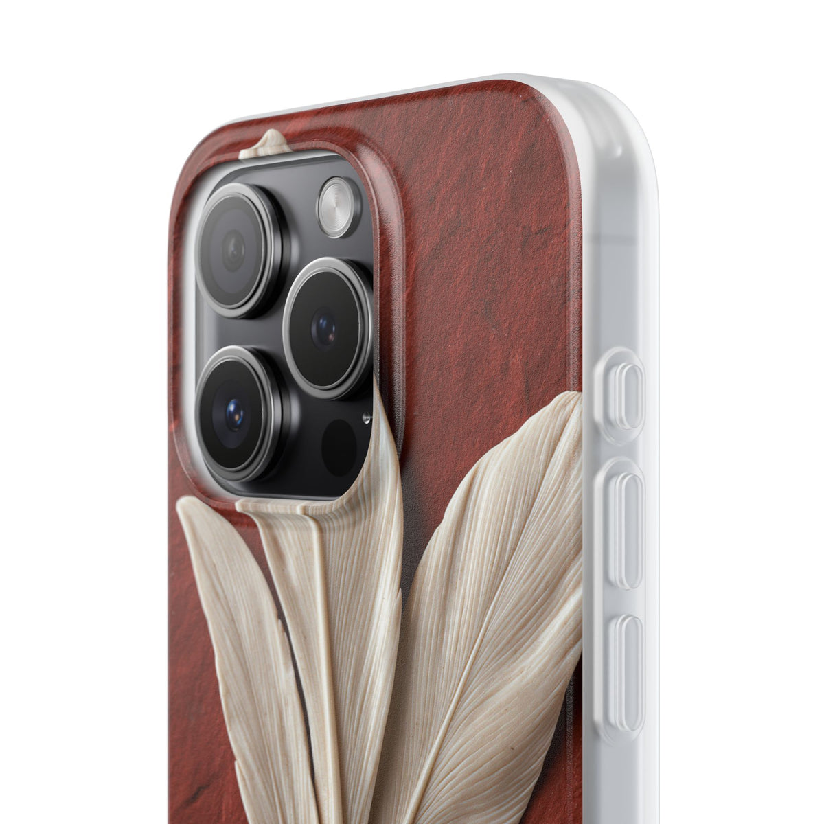 Carved Ivory Plume · Lite Phone Case for iPhone ·  Red