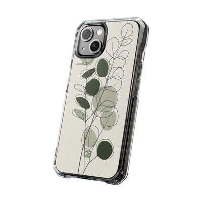 Green Impact MagSafe Phone Case for iPhone - Muted Eucalyptus Sketch