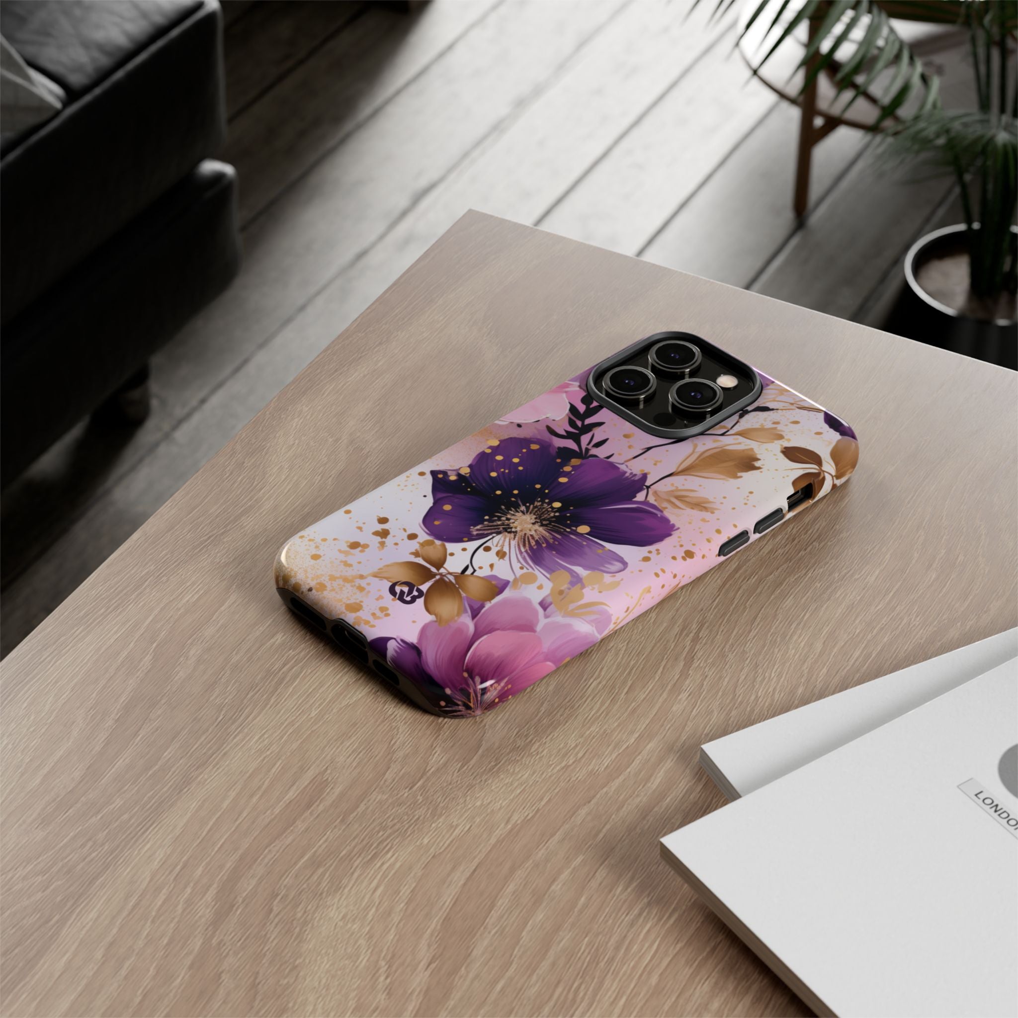 Gilded Violet Bloom · Tough Phone Case for iPhone