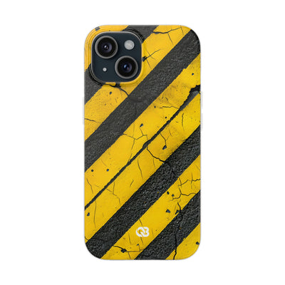 Cracked Hazard Stripes · Soft Phone Case for iPhone