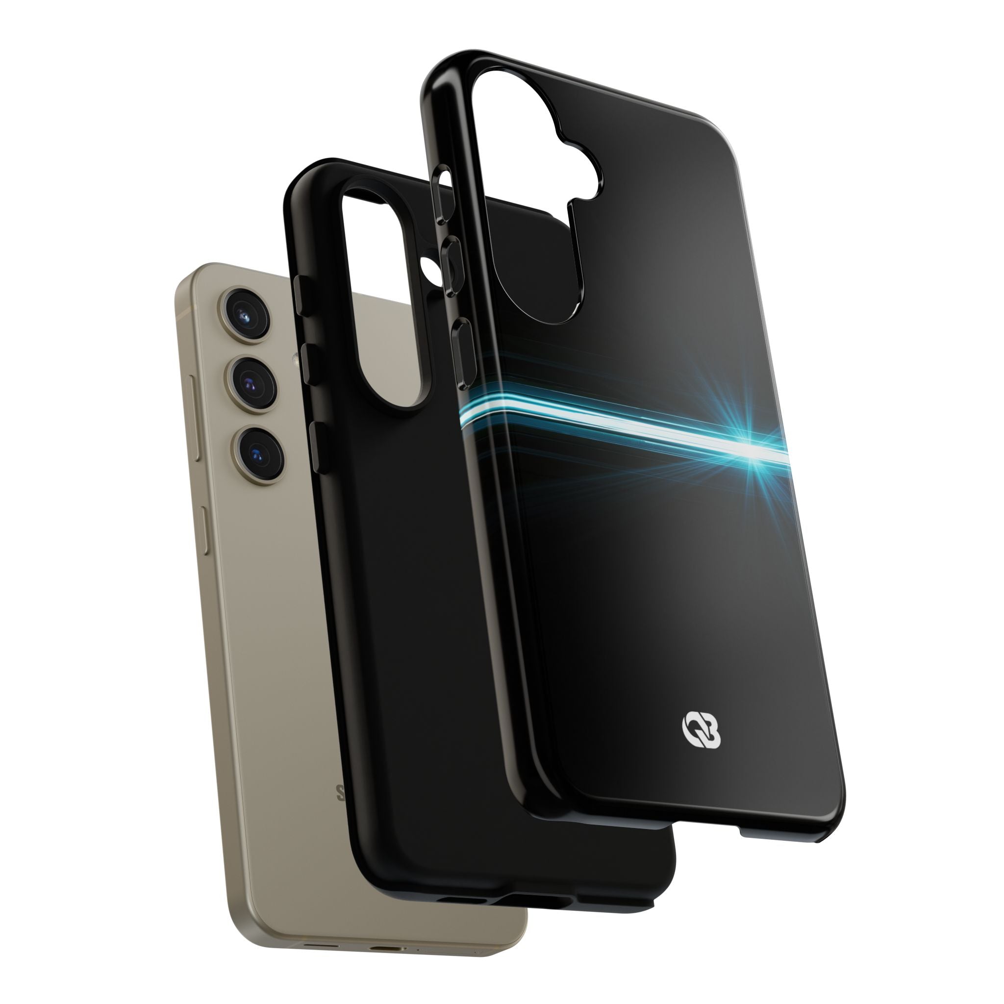 Blue Tough Phone Case for Samsung - Electric Cyan Ray
