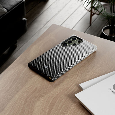 Black Tough Phone Case for Samsung - Obsidian Halftone Flux