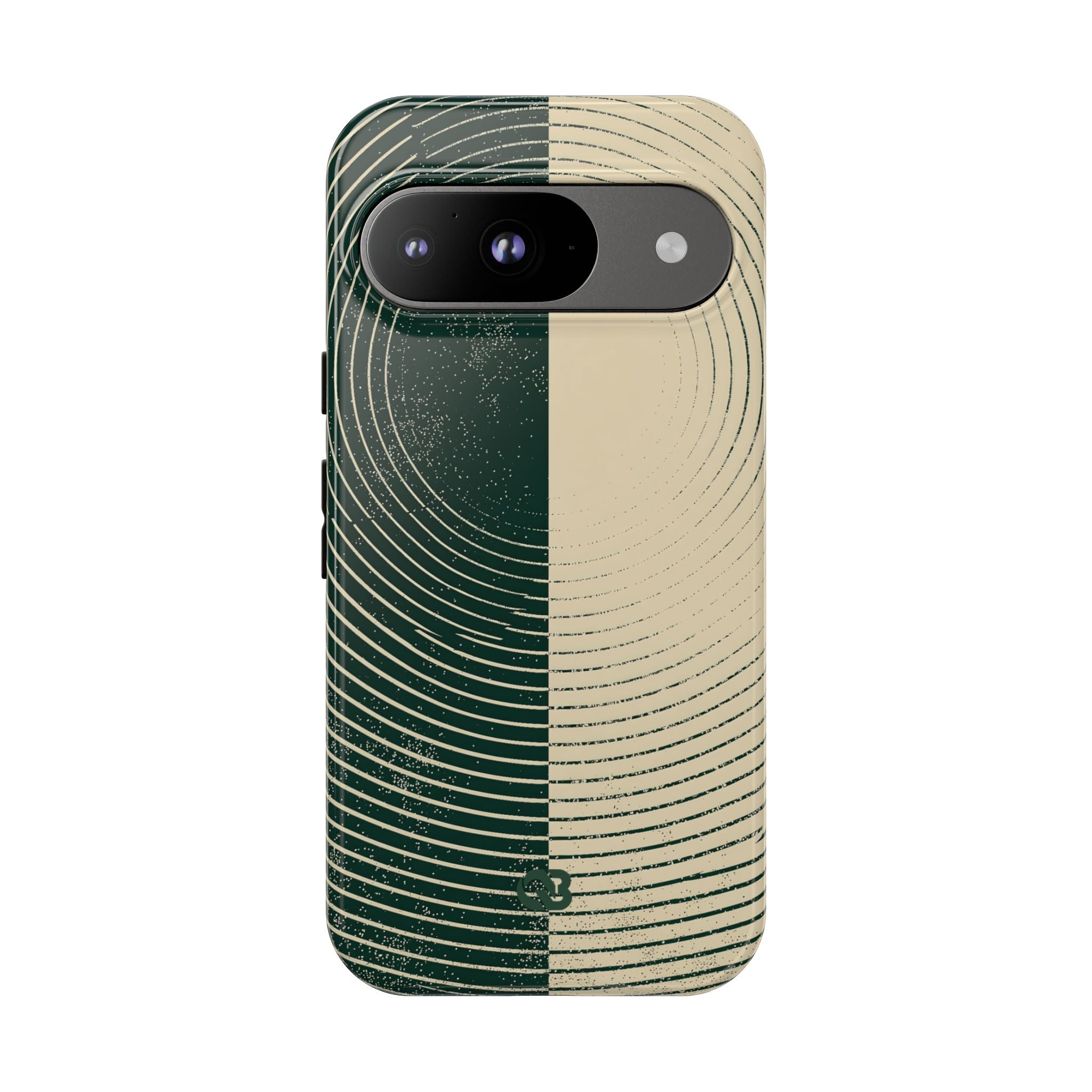 Green Tough Phone Case for Google Pixel - Evergreen Split Grain