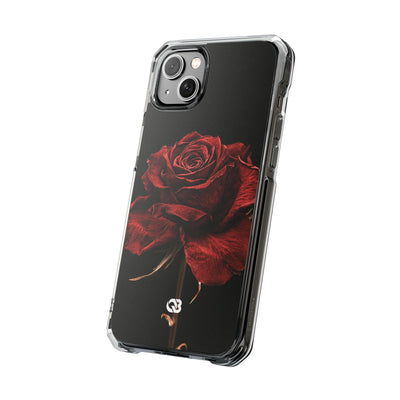 Crimson Noir Rose · Clear Impact Magnetic Phone Case for iPhone ·  Black