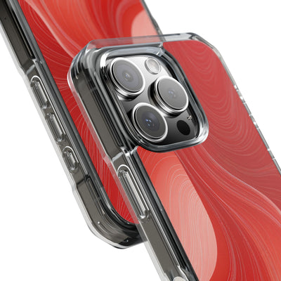 Crimson Contour · Clear Impact Magnetic Phone Case for iPhone · Red