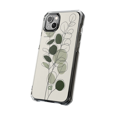 Green Impact MagSafe Phone Case for iPhone - Muted Eucalyptus Sketch