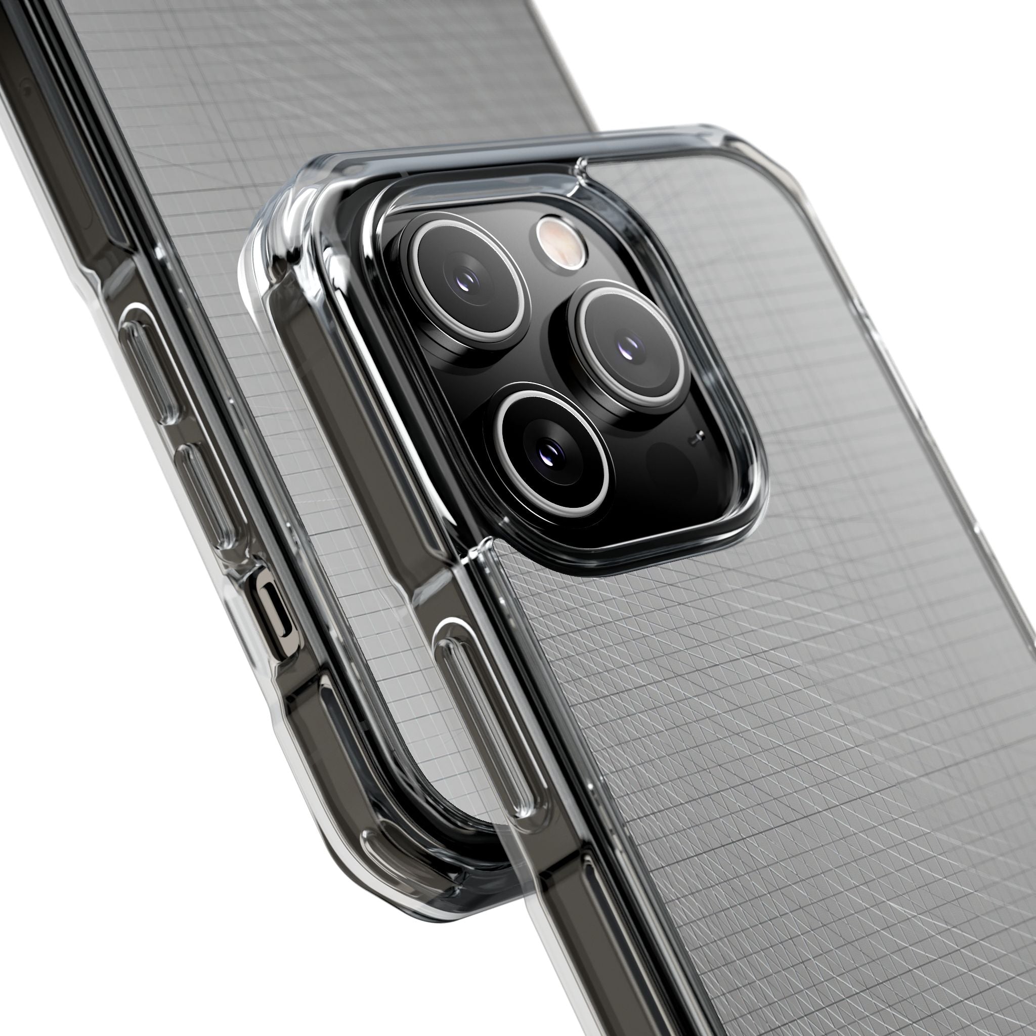 Grey Impact MagSafe Phone Case for iPhone - Chrome Mesh Warp