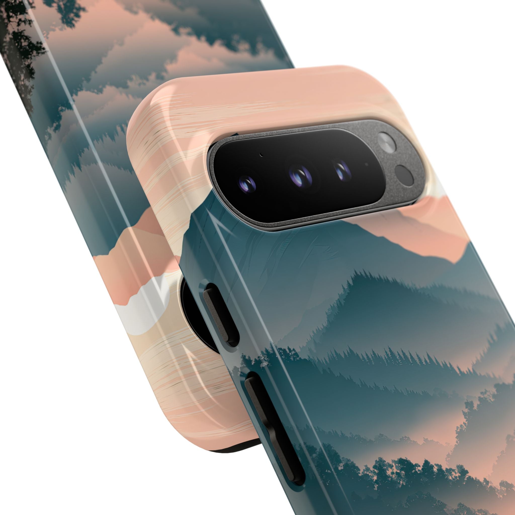 Teal Tough Phone Case for Google Pixel - Alpine Teal Horizon