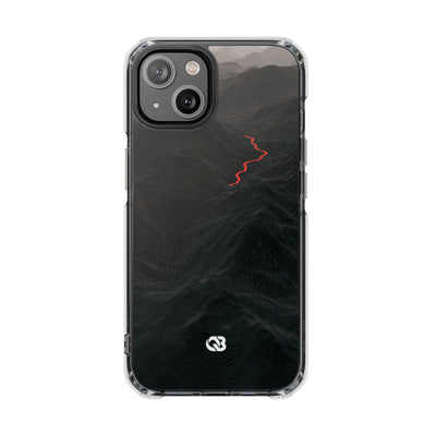 Crimson Ridge Pass · Clear Impact Magnetic Phone Case for iPhone ·  Black