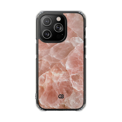 Rose Quartz Facet · Clear Impact Magnetic Phone Case for iPhone · Pink