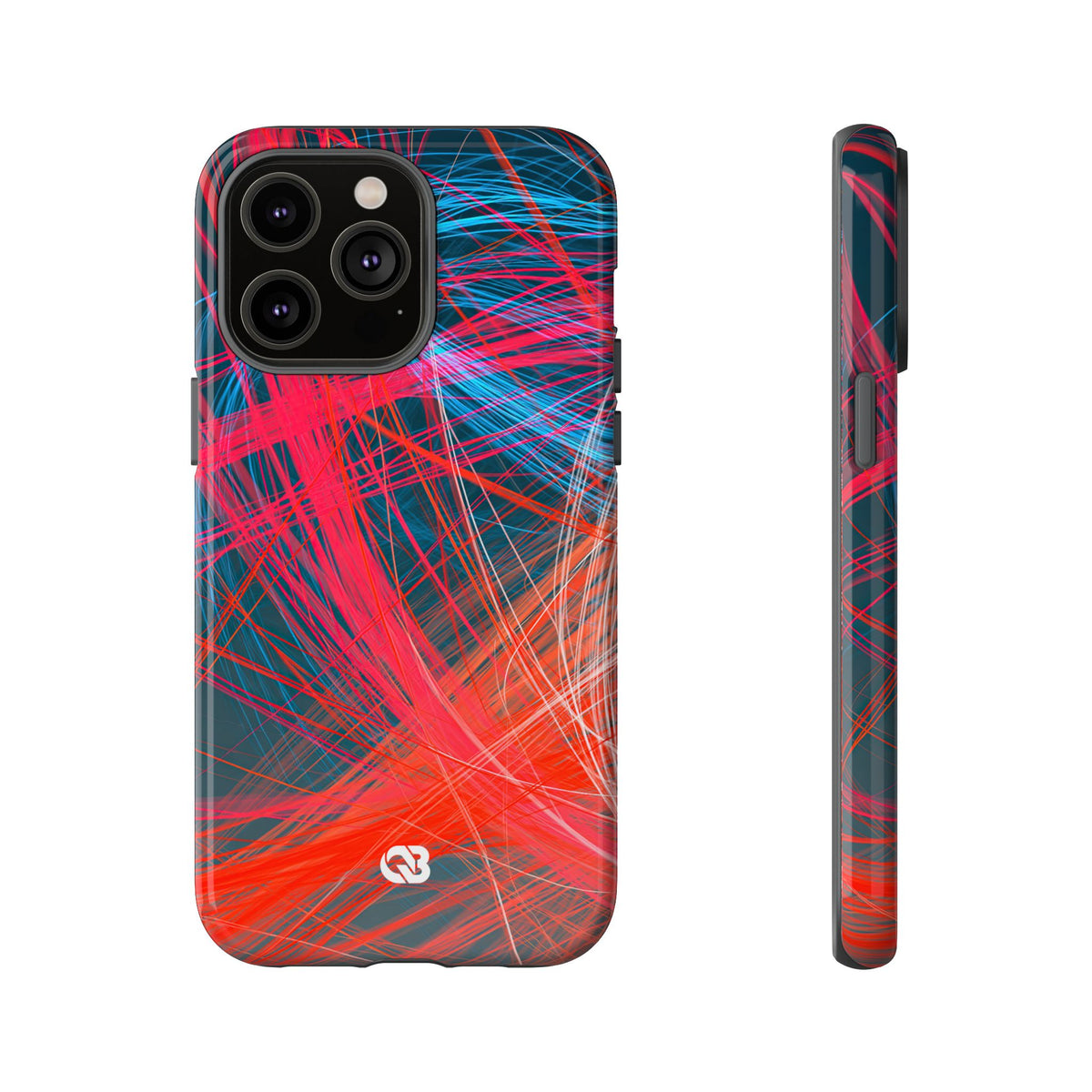 Neon Fiber Stream · Tough Phone Case for iPhone · Red