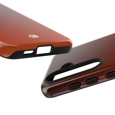 Orange Tough Phone Case for Samsung - Obsidian Ember Fade