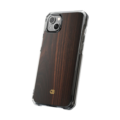 Brown Impact MagSafe Phone Case for iPhone - Burnished Mahogany Grain