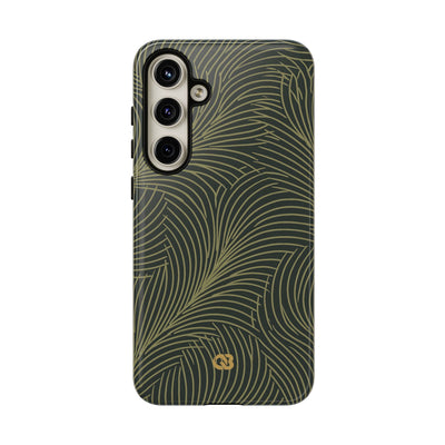 Green Tough Phone Case for Samsung - Dark Olive Plume