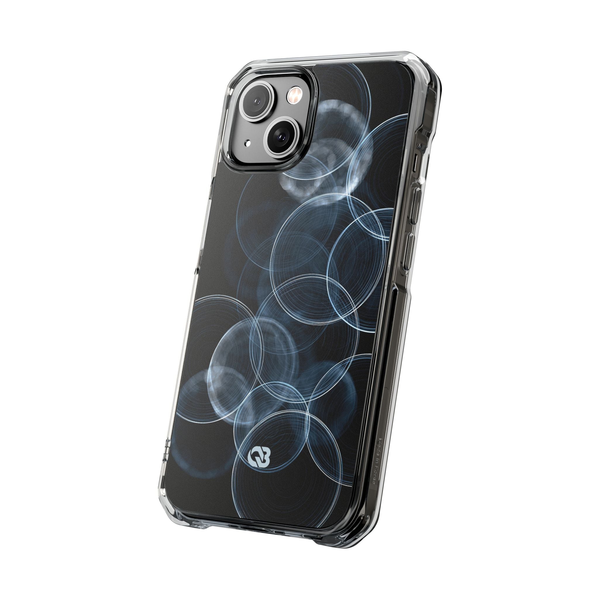 Blue Impact MagSafe Phone Case for iPhone - Cyan Pulse Ripple