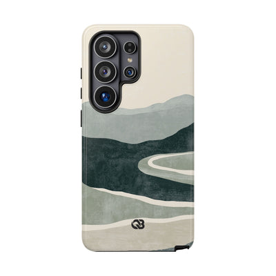 Green Tough Phone Case for Samsung - Misty Sage Valley