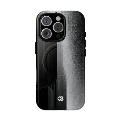 Black Tough 2.0 Magsafe Phone Case for iPhone - Brutalist Pixel Monolith