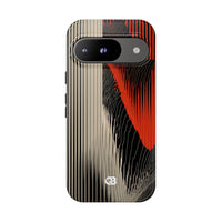 Red Tough Phone Case for Google Pixel - Crimson Pulse Topo