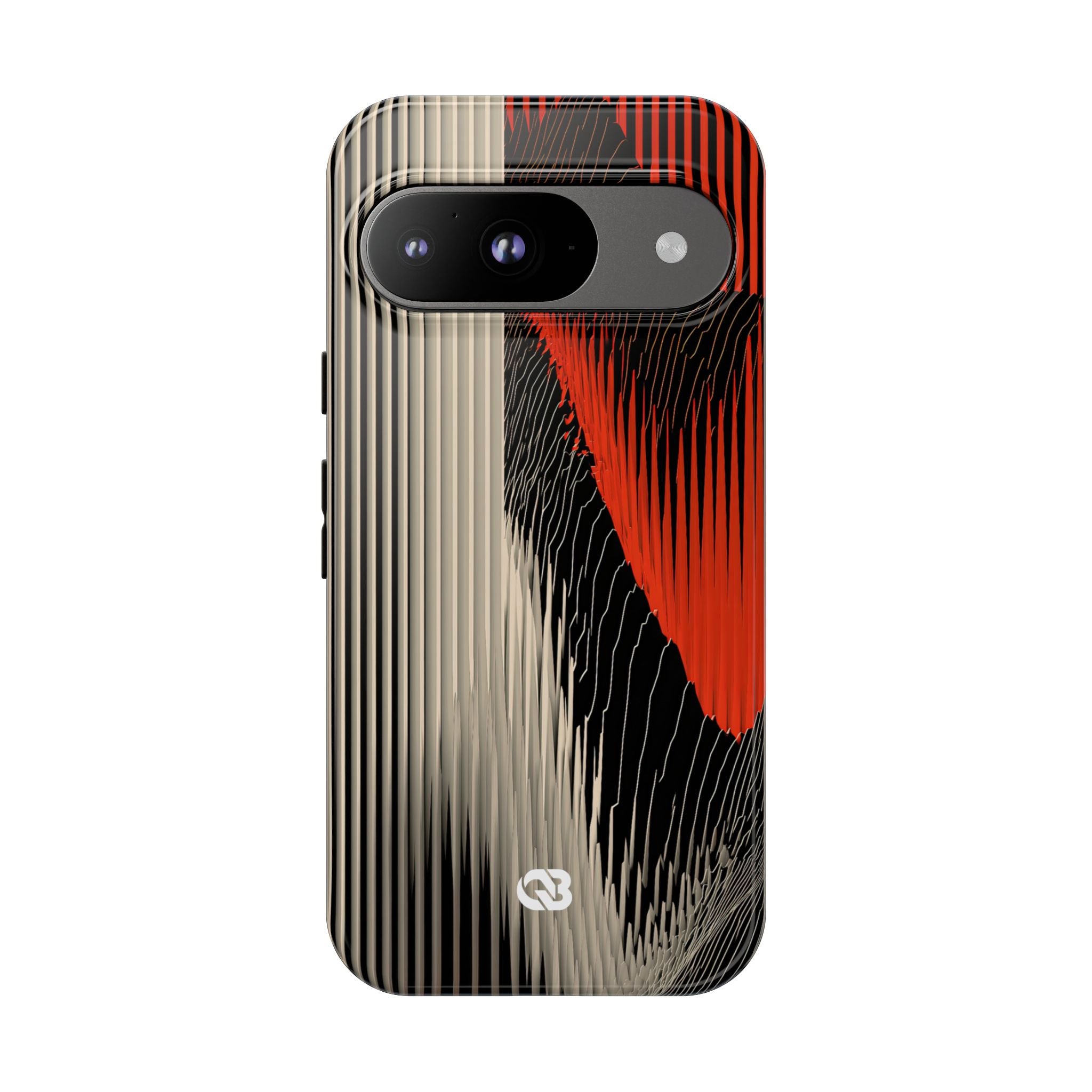 Red Tough Phone Case for Google Pixel - Crimson Pulse Topo