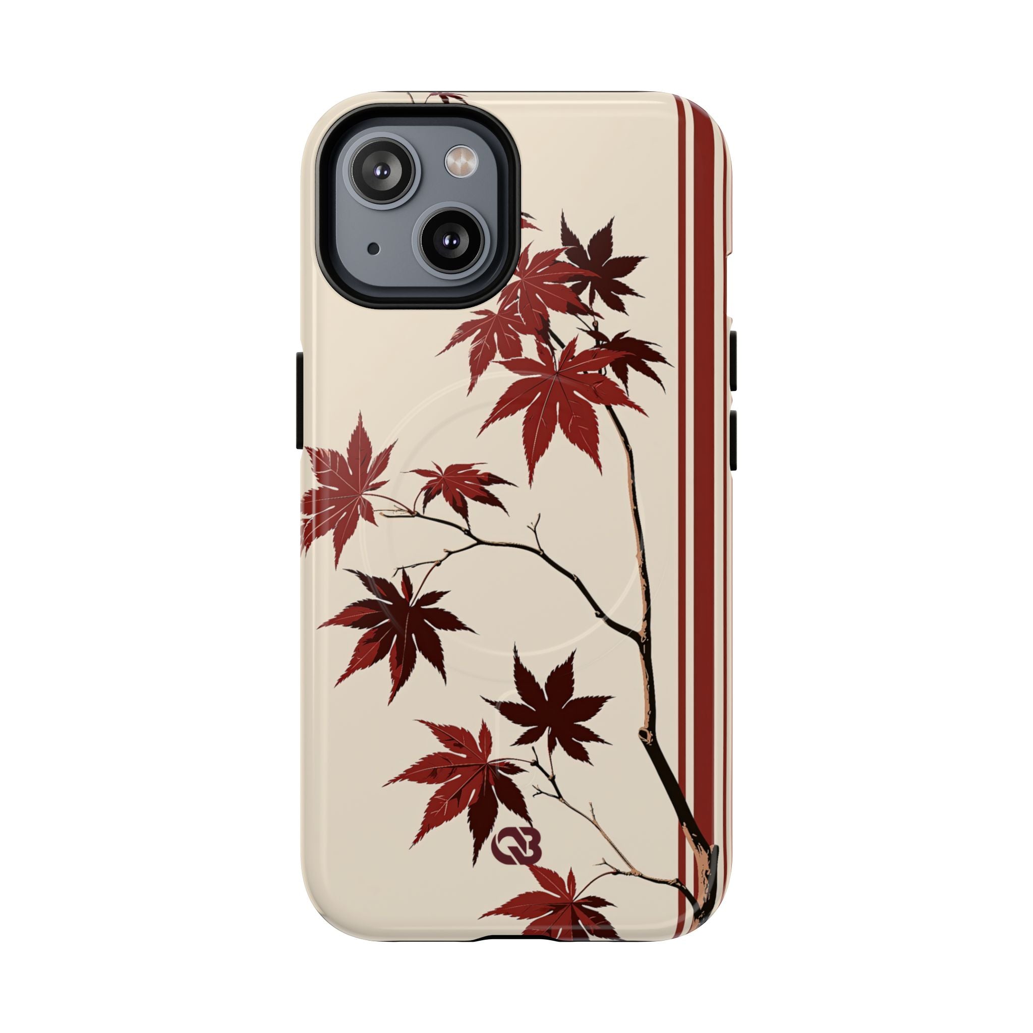 Red Tough 2.0 Magsafe Phone Case for iPhone - Crimson Momiji Stripe
