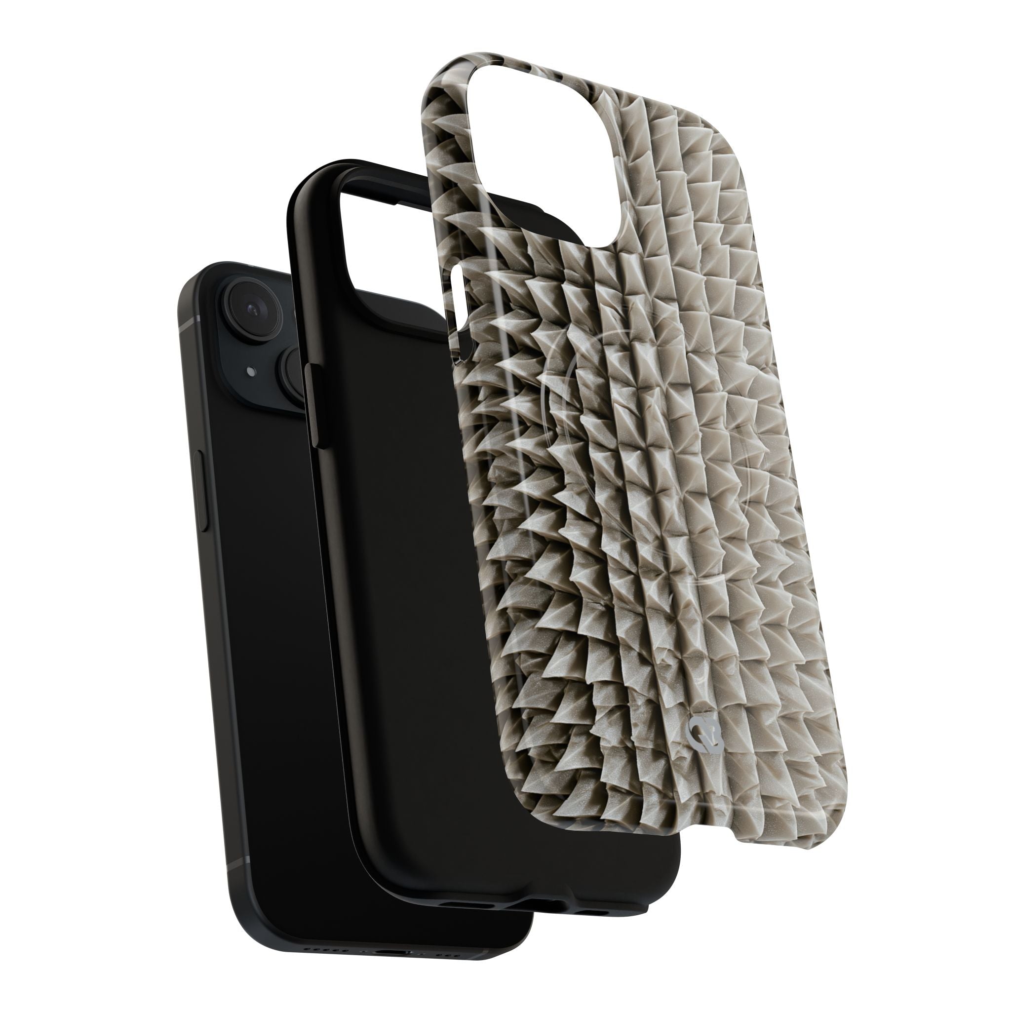 Beige Tough 2.0 Magsafe Phone Case for iPhone - Bone Spiked Grid
