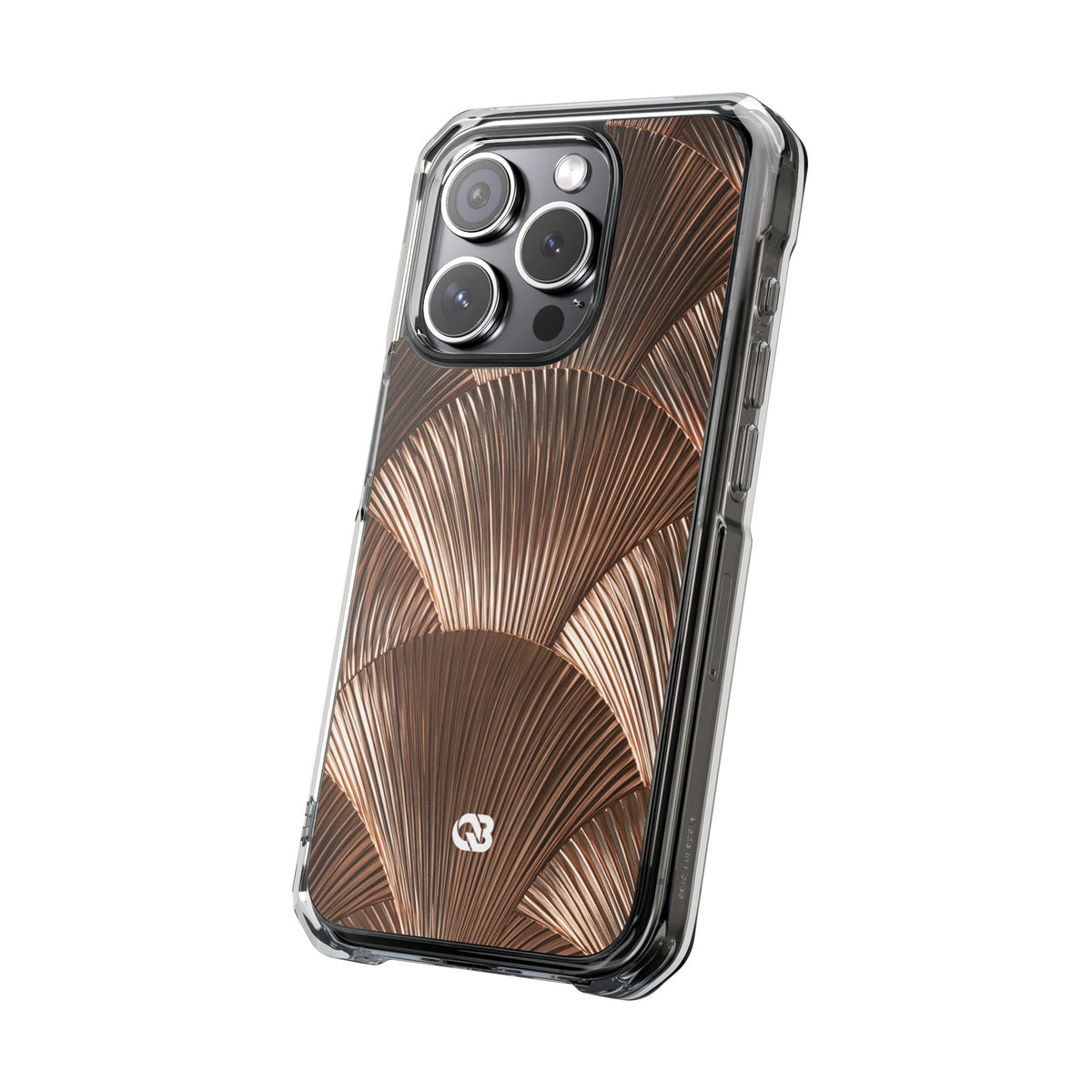 Rose Gilded Fan · Clear Impact Magnetic Phone Case for iPhone · Gold