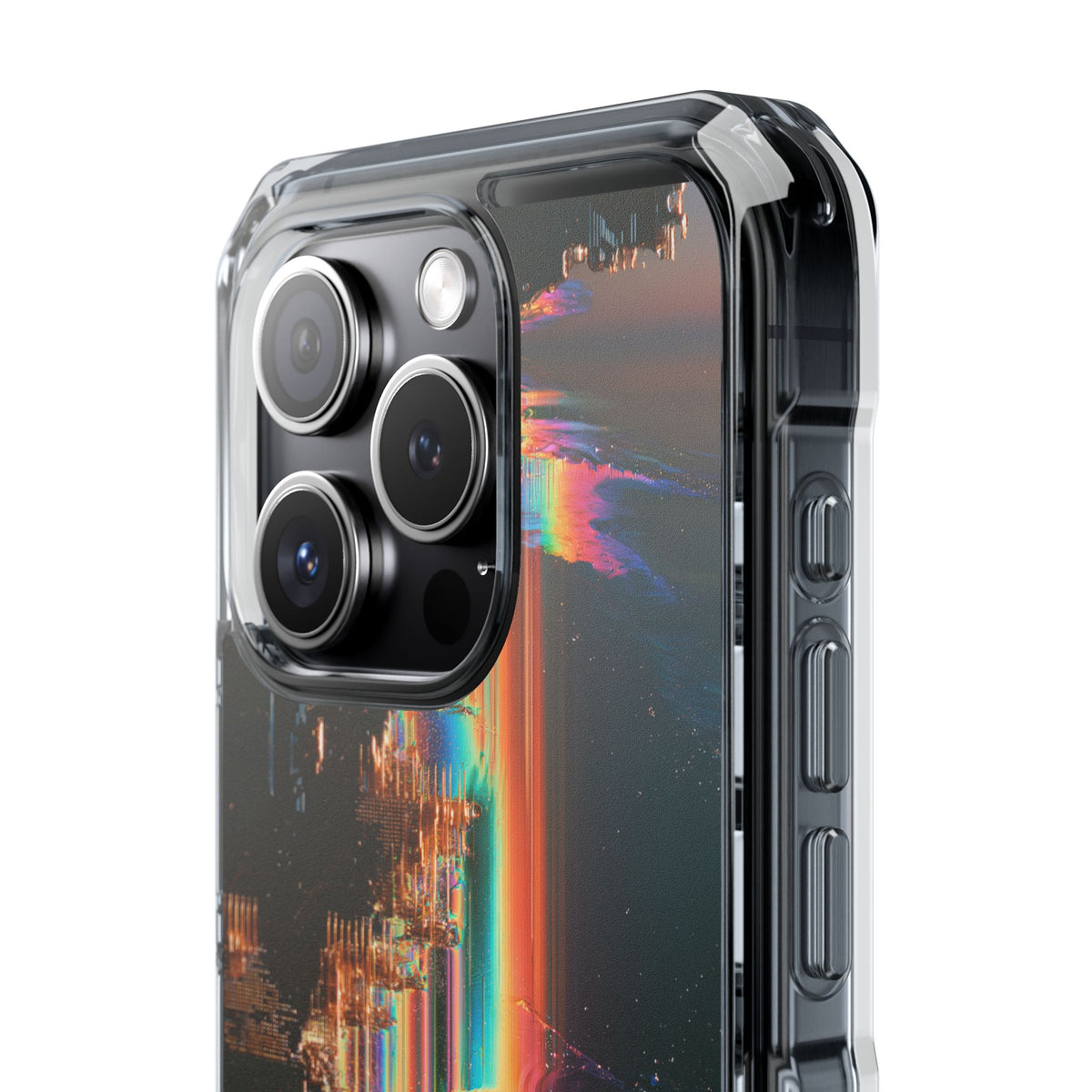 Prismatic Circuit · Clear Impact Magnetic Phone Case for iPhone · Black