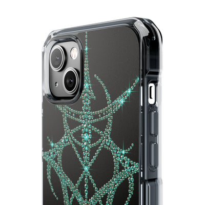 Teal Cyber Sigil · Clear Impact Magnetic Phone Case for iPhone · Teal