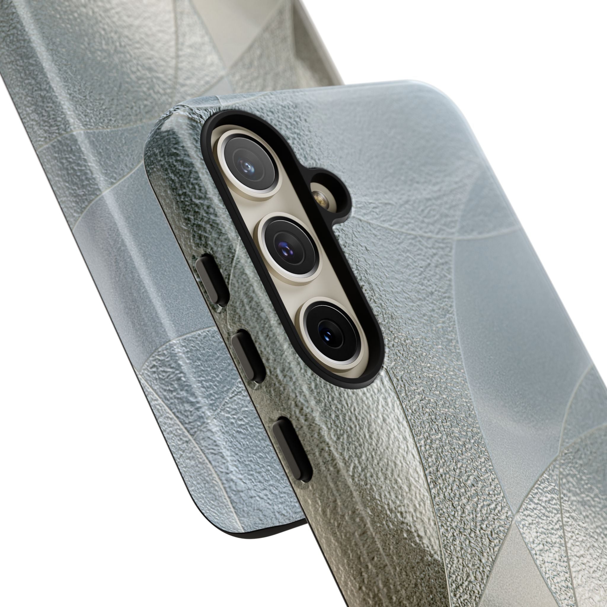Silver Tough Phone Case for Samsung - Frosted Silver Mosaic