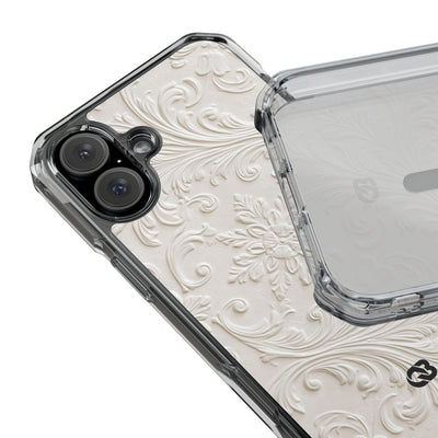 Sculpted Acanthus Relief · Clear Impact Magnetic Phone Case for iPhone ·  White
