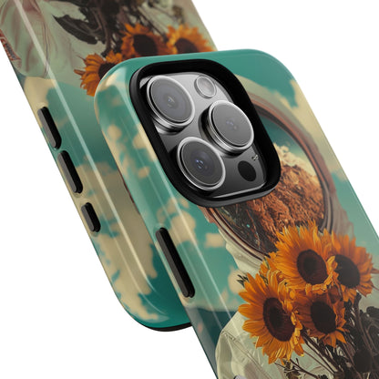 Sunflower Astronaut iPhone 16 Pro Case - Tough