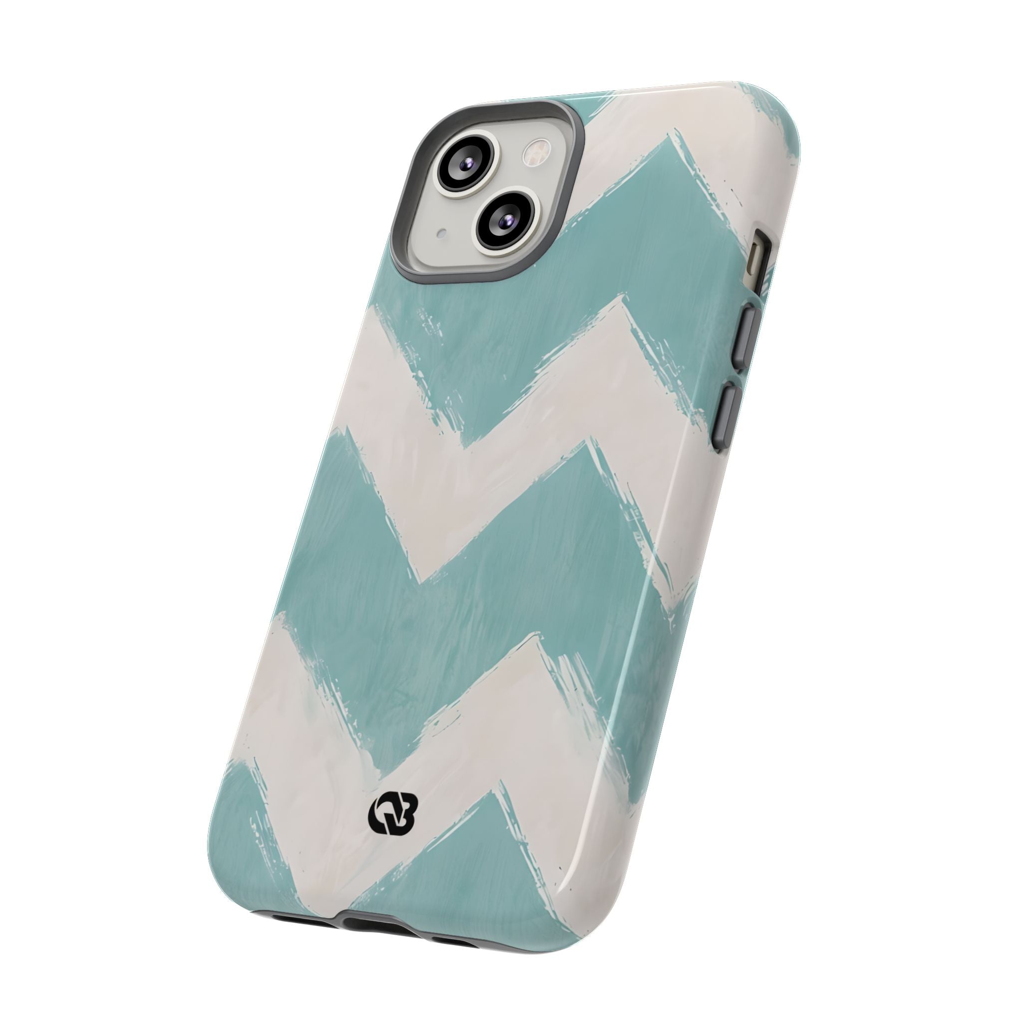Teal Painted Chevron · Tough Phone Case for iPhone