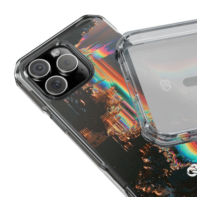 Prismatic Circuit · Clear Impact Magnetic Phone Case for iPhone · Black