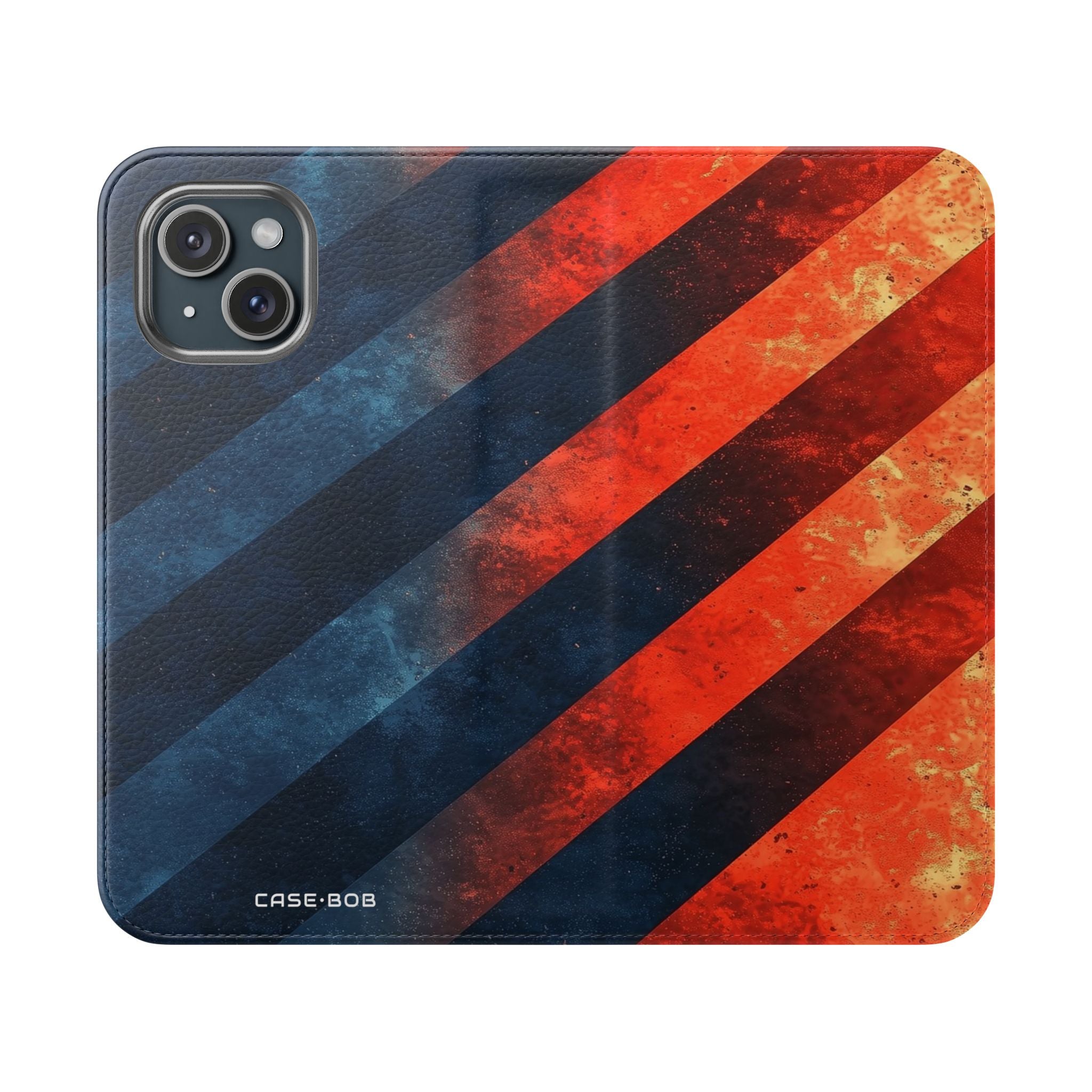 Diagonal Stripes Blaze - iPhone 15 Case - Wallet