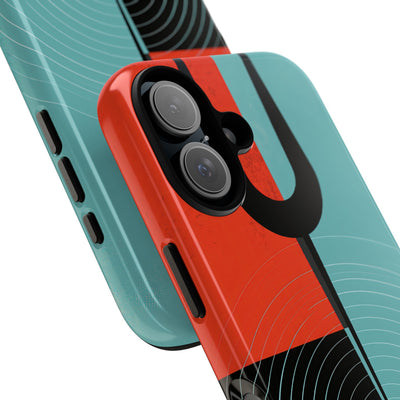Teal Tough Phone Case for iPhone - Sonic Static Split