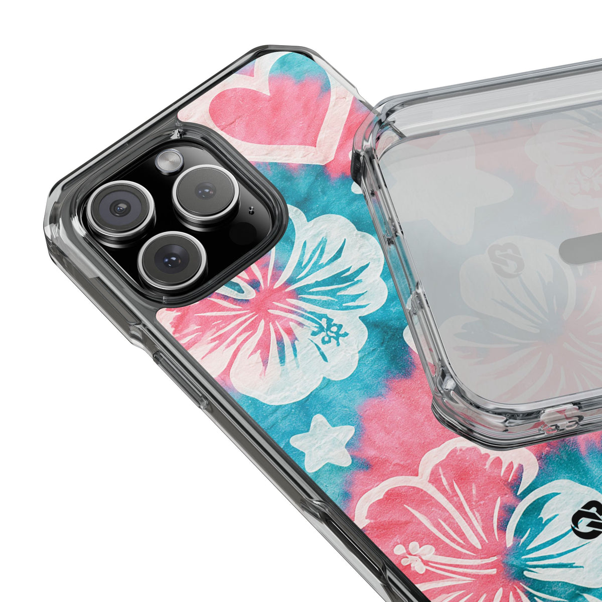 Tropical Hibiscus Bloom · Clear Impact Magnetic Phone Case for iPhone · Teal