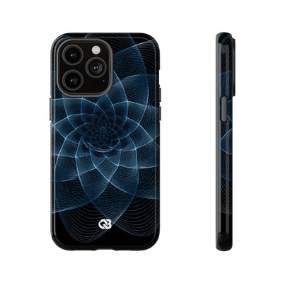 Blue Tough Phone Case for iPhone - Cobalt Geometric Bloom