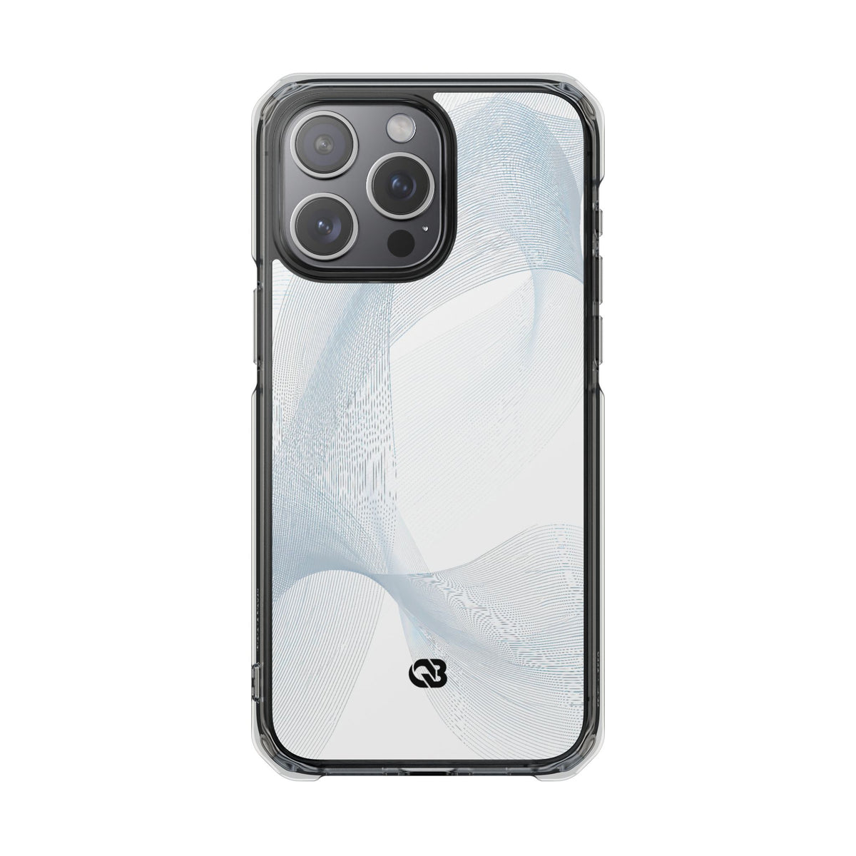 Glacial Contour Waves · Clear Impact Magnetic Phone Case for iPhone · White