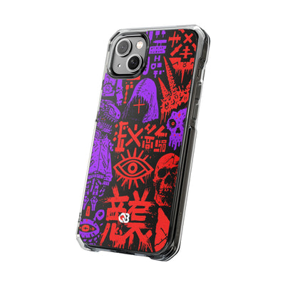 Underground Cyber Glyphs · Clear Impact Magnetic Phone Case for iPhone · Black