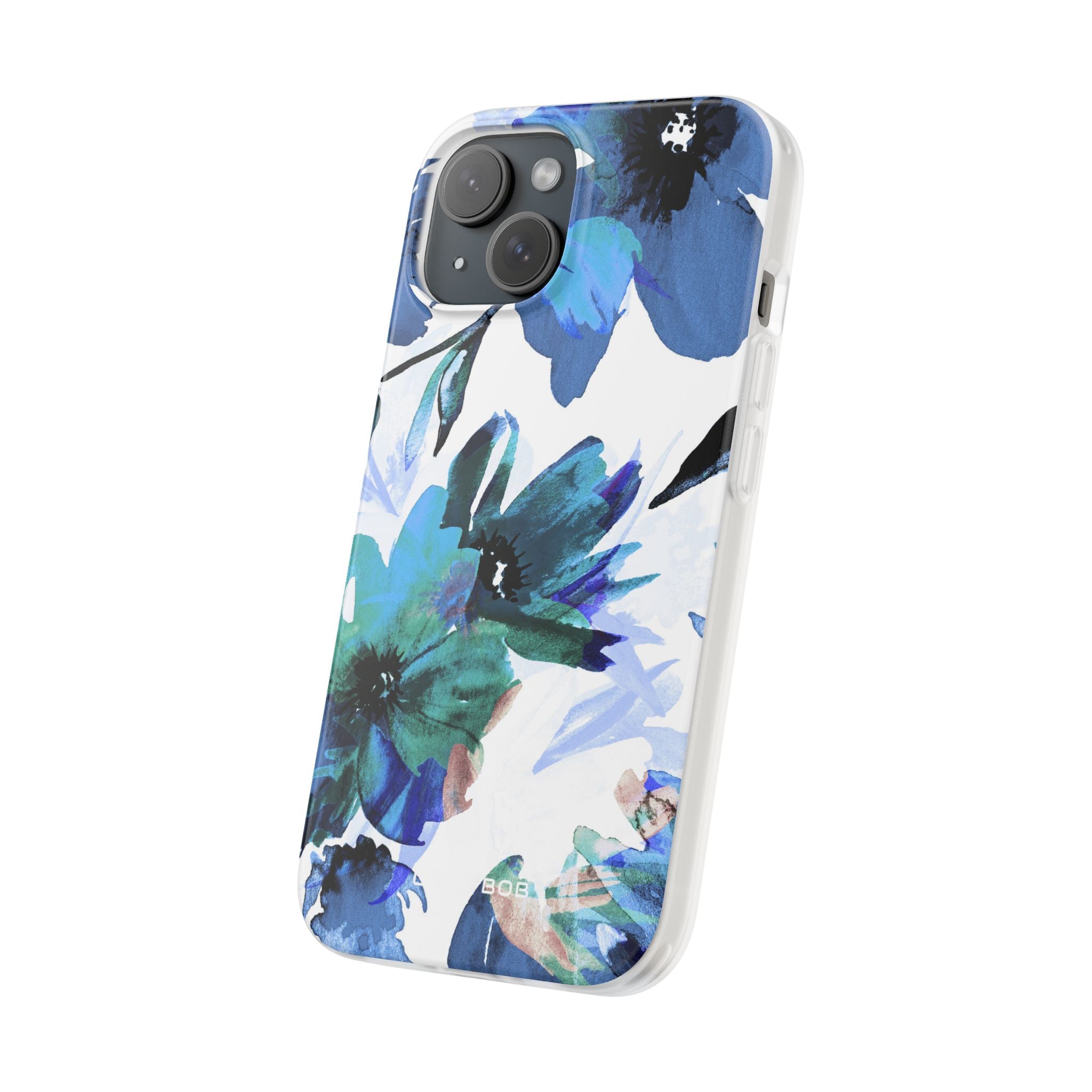 Blue Blossom Radiance iPhone 15 Case - Soft