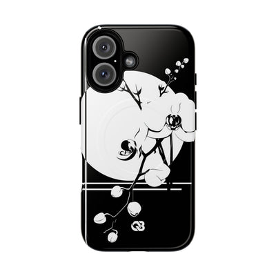 Black Tough 2.0 Magsafe Phone Case for iPhone - Lunar Orchid Grid