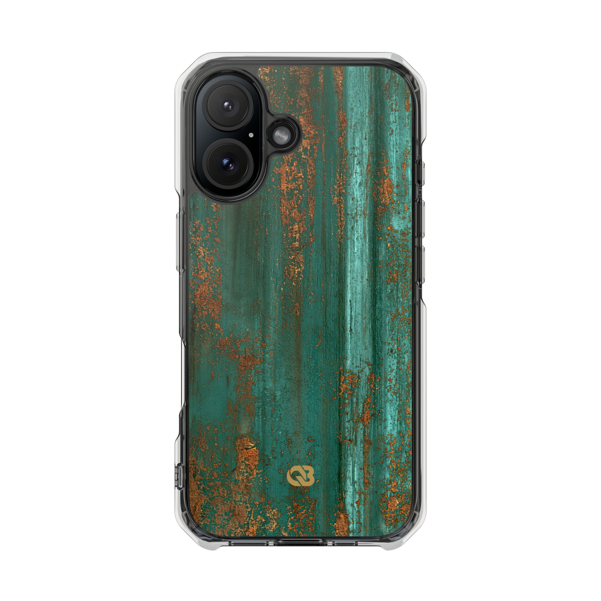 Teal Impact MagSafe Phone Case for iPhone - Verdigris Copper Siding