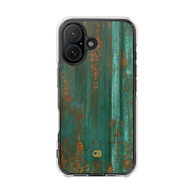 Teal Impact MagSafe Phone Case for iPhone - Verdigris Copper Siding