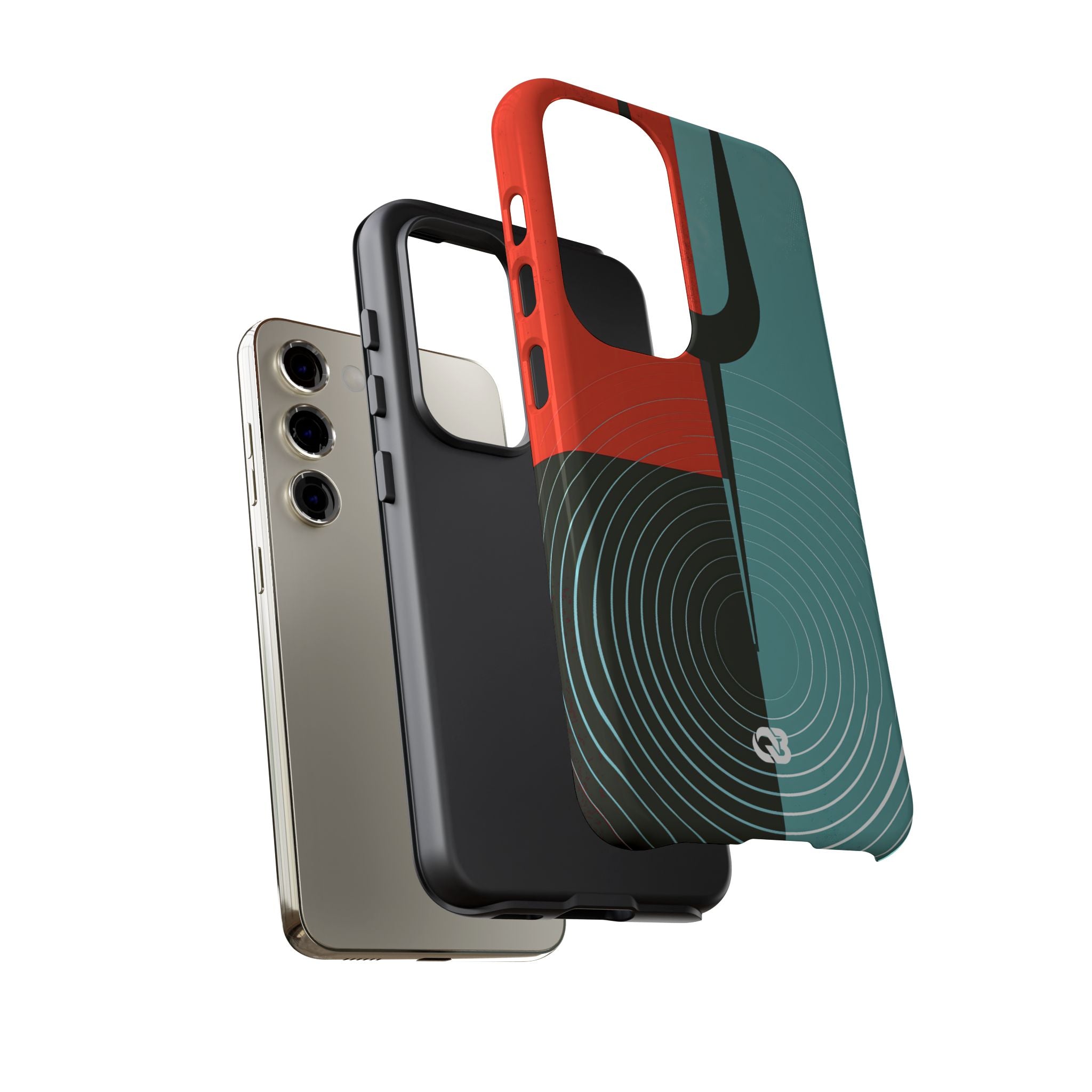 Teal Tough Phone Case for Samsung - Sonic Static Split
